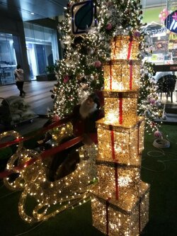 ให้เช่ากล่องของขวัญประดับไฟสีทอง