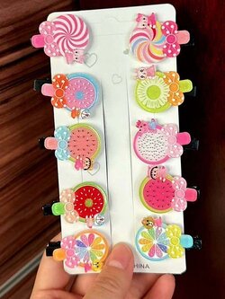 💗มาหยากิ๊ฟช้อป💗กิ๊บติดผมเด็ก แฟชั่นประดับผมเด็ก แพ็ค 10 ชิ้น ลายน่ารักขนาดกิ๊บ 2 ซ.ม.