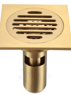 ชุดตะแกรง (floor drain) พร้อมท่อกันกลิ่นทองเหลืองแบบสั้น