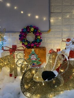 ให้เช่าsetตกแต่งกวางเรนเดียร์ ล้อเลื่อน ซานต้าครอส