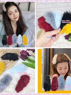 กิ๊บติดผม รุ่น กิ๊บป็อกแป๊ก ด้านบน เป็นผ้าขนปุย ตัวใหญ่ 9 ซ.ม.