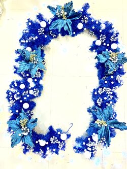สายสนคริสต์มาสตกแต่งนํ้าเงิน ขนาด2.7เมตรTOP GARLAND.