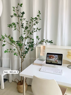 [พร้อมส่ง] Jnihouse : ต้นสึบากิประดิษฐ์ แถมตะกร้าสาน (Tsubaki Potted Plant)(Tree)