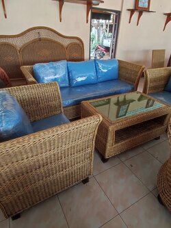 ชุดรับแขกหวายแท้ขาไม้ทรงคลาสสิค