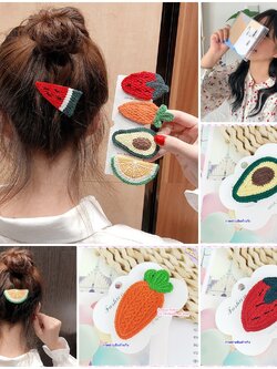 กิ๊บติดผม ไหมพรมถัก รูปผลไม้ งานน่ารัก **พร้อมส่ง**