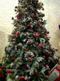 ต้นคริสต์มาสสนนอกพิเศษหิมะพ่นพร้อมของตกแต่งขนาด7ฟุตธีม