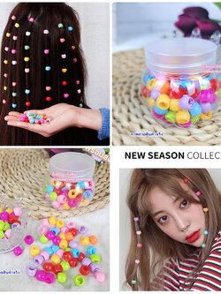 กิ๊บติดผมลูกปัดสี กิ๊บยุค90 เม็ดเล็ก ขนาด 1 ซ.ม. สินค้าพร้อมส่ง