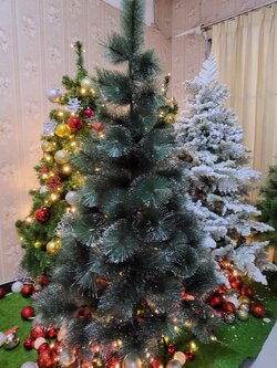 ให้เช่าต้นคริสต์มาสปลอม ใบนอกพุ่มฟูหนา ขนาด 5ฟุต