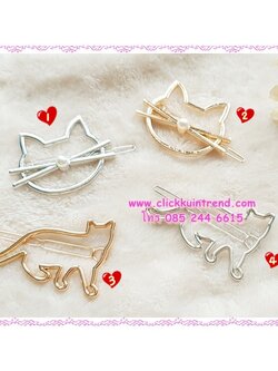 กิ๊บติดผม มินิมอล รูปแมว งานสไตล์เกาหลี น่ารักมาก