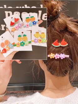 กิ๊บติดผม ลายผลไม้ และ ดอกไม้ งานเซต 2 ชิ้น