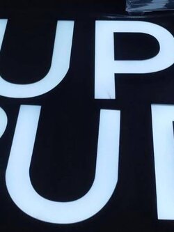 #ป้ายอักษรไฟออกหน้า