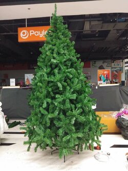 ราคาต้นคริสต์มาสสีเขียวขาเหล็กขนาด 10 ฟุต