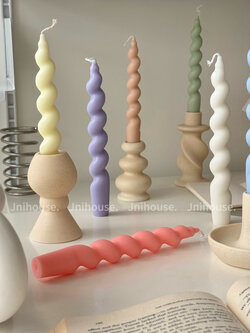 [พร้อมส่ง] Jnihouse : เทียนเกลียว เทียนหอมพาสเทล (Pastel Candle)