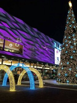 ให้เช่าต้นคริสต์มาสทรงกรวยขนาด18เมตรพร้อมของตกแต่ง