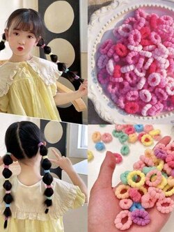 💗มาหยากิ๊ฟช้อป💗ยางรัดผมเด็กน่ารัก เส้นนุ่มยืดหยุ่น ไม่กินผม สำหรับเด็กเล็ก เส้นยางขนาด 2 ซ.ม. 1 แพ็ค ประมาณ 80-100เส้น