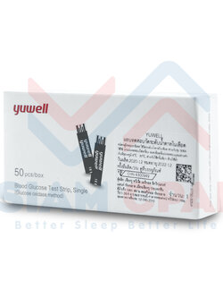 แผ่นตรวจวัดระดับน้ำตาลในเลือด Yuwell รุ่น Y330 ใช้กับเครื่อง รุ่น 710, 301, 582, 586, 590