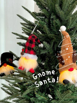 [พร้อมส่ง] Jnihouse : ตุ๊กตาโนม 3 ตัว (Xmas Gnome) เปิดไฟได้