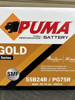 แบตเตอรี่พูม่า PUMA 55B24R PG75R สำหรับรถยนต์ไฟฟ้า Deepal S07