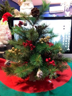 ให้เช่าต้นคริสต์มาสปลอมขนาด1ฟุต ใบนอกพร้อมตกแต่ง