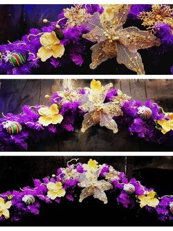 สายสนคริสต์มาสตกแต่งธีมม่วง ขนาด2.7เมตรTOP GARLAND.