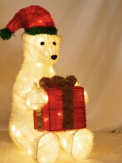 ตุ๊กตาหมีขาวขั่วโลก"มีไฟ"แบบนั่ง