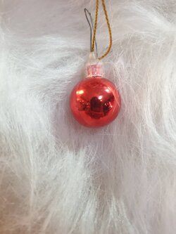 ลูกบอลคริสต์มาสแบบวาว สีแดง ขนาด2.5cm.