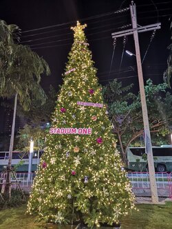 แบบต้นคริสต์มาสสีเขียวพร้อมของประดับขนาด15ft.