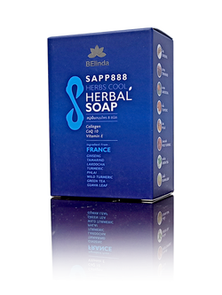Belinda Herbs cool Herbal soap สบู่สมุนไพรสูตรเย็น 8 ชนิด ช่วยบำรุงผิว ต่อต้านการเกิดริ้วรอยและจุดด่างดำ