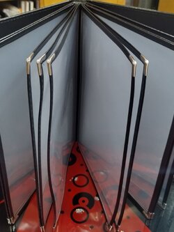 แฟ้มใส่เมนูอาหาร โบรชัวร์ เอกสาร ซองใส ปกหนัง 6ซอง12หน้า food menu pouch แฟ้มปกหนังเอนกประสงค์