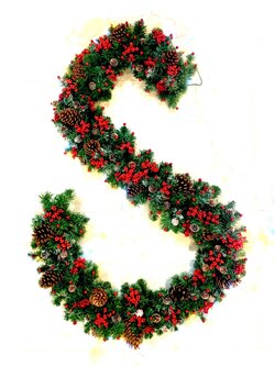 สายสนคริสต์มาส"ส่งประกวด"หนาแน่น"12นิ้ว