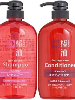 แชมพูและครีมนวดน้ำมันม้า สูตรผสมน้ำมันดอกTsubaki (camellia oil) Kumano horse oil Tsubaki Non silicon shampoo & conditioner 600ml
