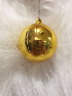 ลูกบอลคริสต์มาสแบบวาวสีทองขนาด2.5cm.