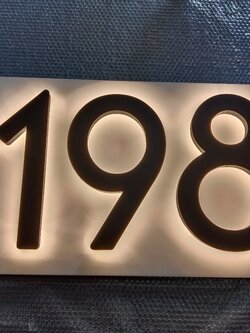 บ้านเลขที่ + ไฟออกหลัง อักษรแสตนเลส สูง 35 cm