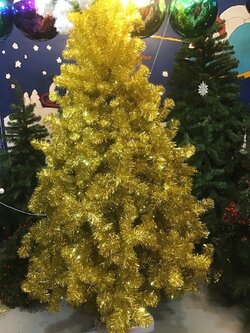 ต้นคริสต์มาสสีทอง ขนาด 6 ฟุต ขาเหล็ก