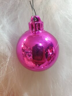 ลูกบอลคริสต์มาสวาวสวยๆสีชมพูขนาด2.5เซนติเมตร