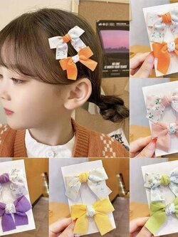 💗 มาหยากิ๊ฟช้อป 💗 กิ๊บโบว์ กิ๊บเซ็ต น่ารัก กิ๊บเด็ก ผู้หญิง สีสวย (1 แพ็ค มี 2 ชิ้น)