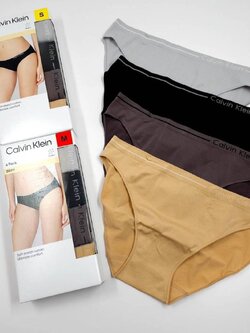 กางเกงใน Calvin Klein CK bikini Soft stretch cotton ของแท้ 100% แพค 4 ตัว (size M)