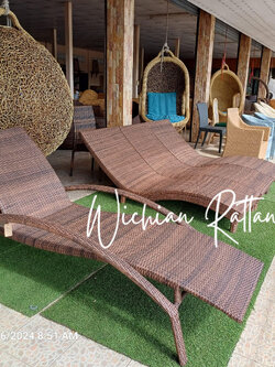 เตียงอาบแดดหวายเทียมปรับระดับได้ รุ่น L07