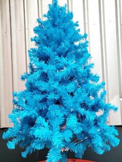ราคาต้นคริสต์มาสสีฟ้าขนาด 5ฟุต ขาเหล็ก รวมจัดส่ง