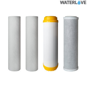 ชุดไส้กรองน้ำ ขนาด 10" จำนวน 4 ชิ้น (PP+PP+Resin+UDF) สำหรับบรรจุในกระบอกกรองน้ำเฮ้าส์ซิ่ง