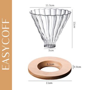 ดริปเปอร์แก้ว ฐานรองไม้