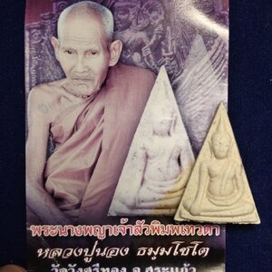 พระนางพญา เจ้าสัว หลวงปู่นอง วัดวังศรีทอง จ.สระแก้ว (มีโค๊ตใต้ฐาน) ปี2557