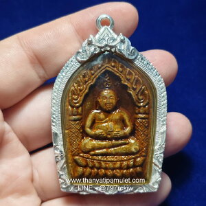 พระสังกัจจายน์ มหาลาโภ หลังพญาเต่าคำ รุ่น1 (เลี่ยมเงินแท้)ครูบาศรีมรรย์ ยโสธโร วัดบ่อเต่า จ.เชียงใหม่ ปี2556