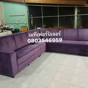 โซฟา L-SHAPE เข้ามุม เบาะผ้ากำมะหยี่ ใช้งานได้ทั้งซ้าย-ขวา