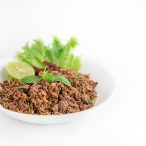 ลาบเห็ดเจ (Minced mushroom’s stipe thai salad)