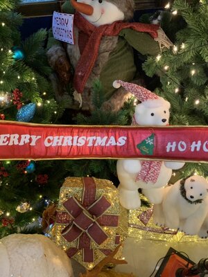 ป้ายโบว์ตกแต่งคริสต์มาสหลากสี