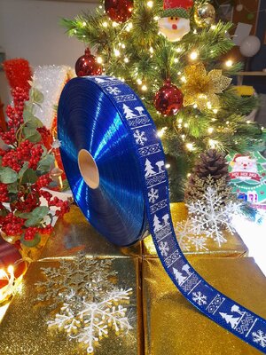 โบว์ริบบิ้นสีนํ้าเงิน4cm.