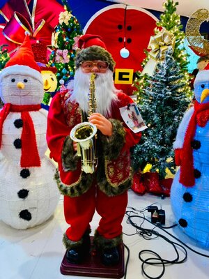 ตุ๊กตาคริสต์มาสซานต้าครอสเต้นได้ขนาด1.2เมตร