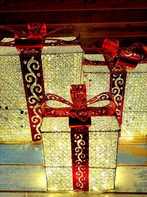 กล่องของขวัญคริสต์มาสตกแต่ง25*20*15cm.warm