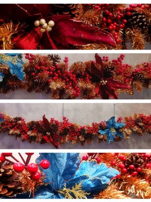 สายสนคริสต์มาสตกแต่งธีมทอง ขนาด2.7เมตรTOP GARLAND.